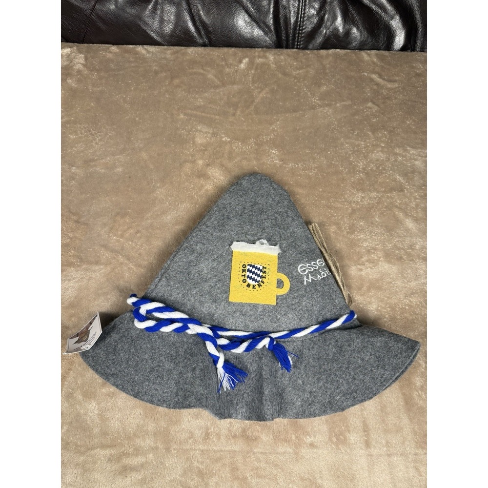 Essen Haus Gray Felt Pointed Hat Oktoberfest Masquerade One Size Z-EHR-H643 - Picture 2 of 11